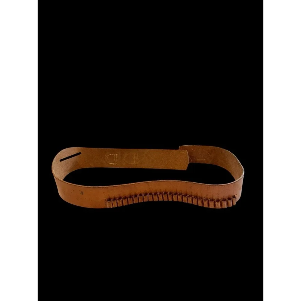 Vintage Hunter Leather Gun Ammo Belt 158 Brown Brass Buckle 53